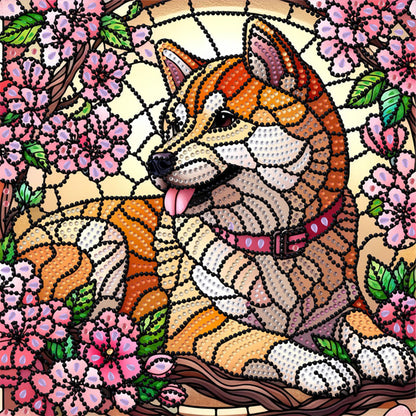 Flower Puppy - Special Shaped Drill Diamond Painting 30*30CM