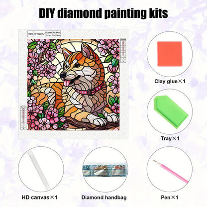 Flower Puppy - Special Shaped Drill Diamond Painting 30*30CM