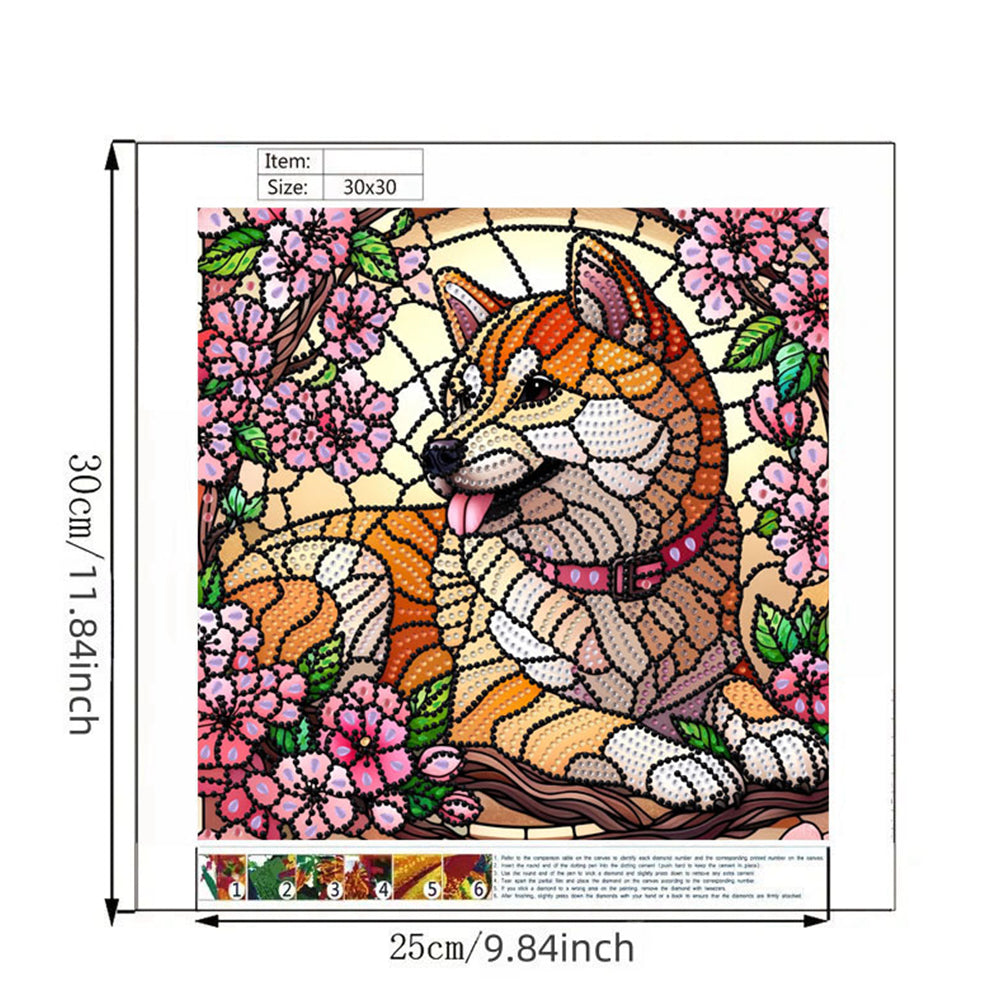 Flower Puppy - Special Shaped Drill Diamond Painting 30*30CM