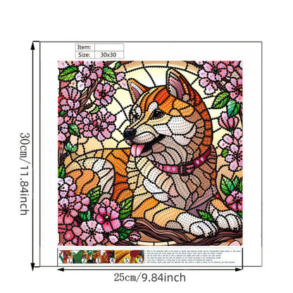 Flower Puppy - Special Shaped Drill Diamond Painting 30*30CM