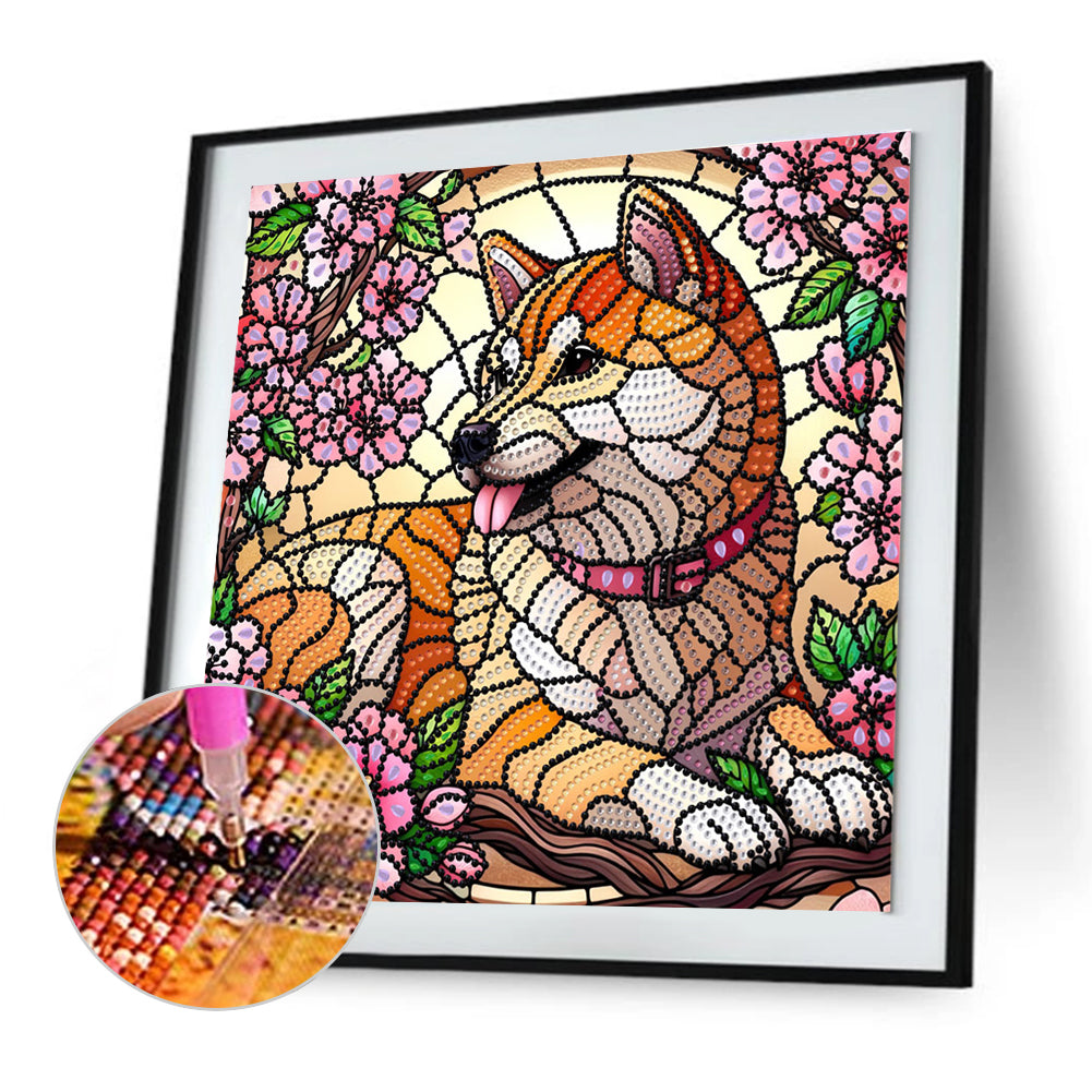 Flower Puppy - Special Shaped Drill Diamond Painting 30*30CM