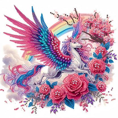 Rainbow Wing Unicorn - Special Shaped Drill Diamond Painting 30*30CM
