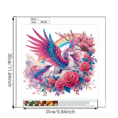 Rainbow Wing Unicorn - Special Shaped Drill Diamond Painting 30*30CM