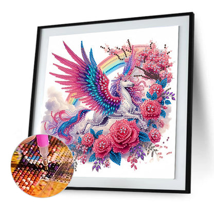Rainbow Wing Unicorn - Special Shaped Drill Diamond Painting 30*30CM