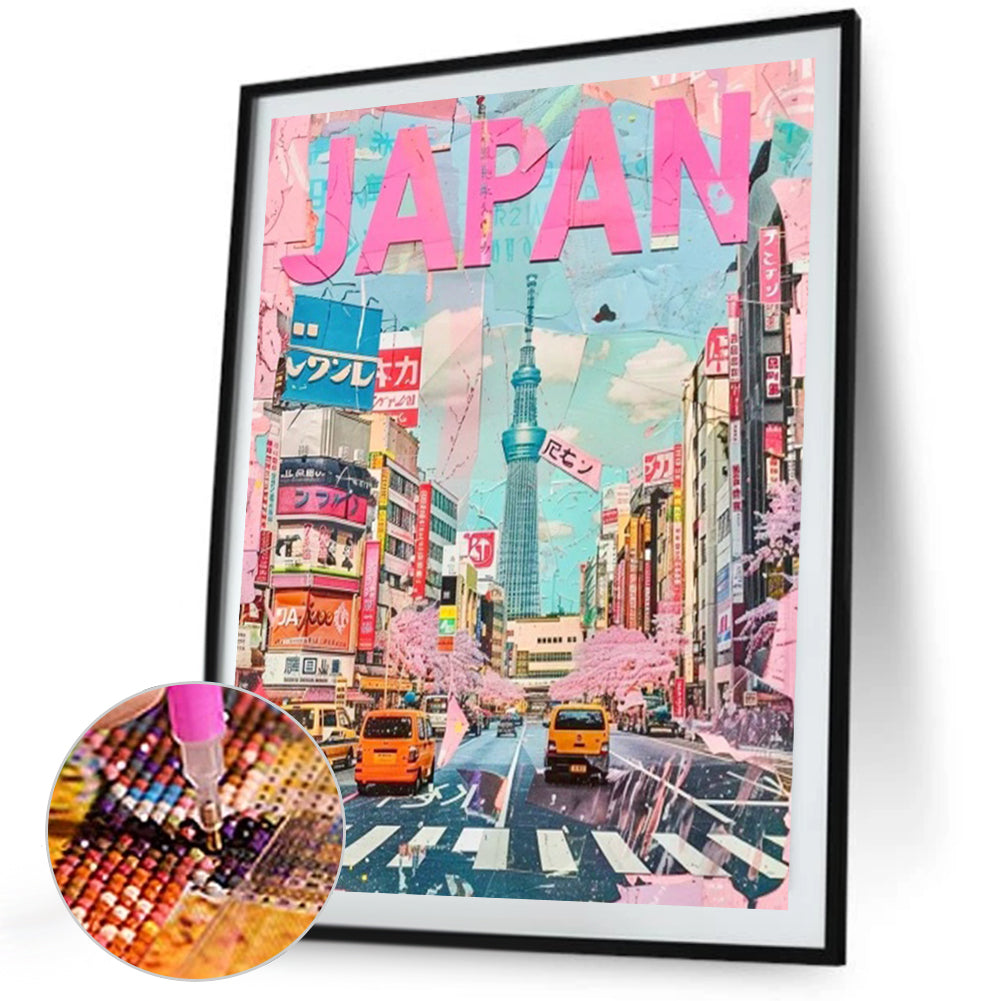Japanese City - Full Square Drill Diamond Painting 40*50CM