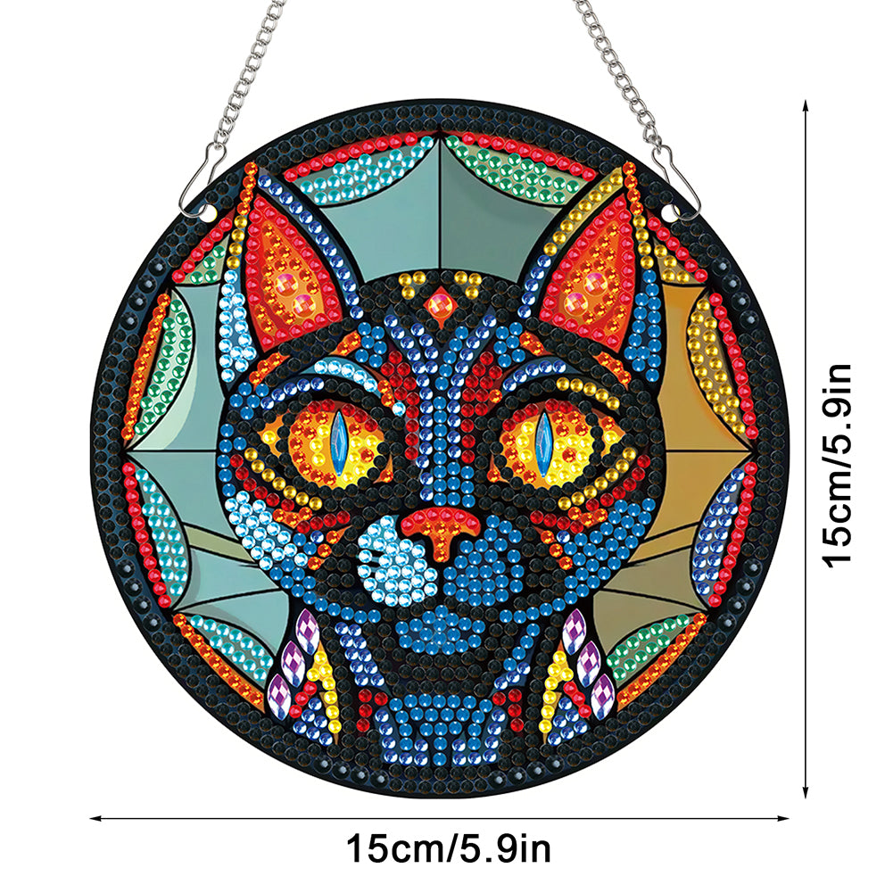 2pcs Animal Theme 2D Flat DIY Diamond Art Pendant Wall Decor for Home & Windows