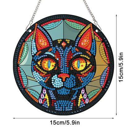 2pcs Animal Theme 2D Flat DIY Diamond Art Pendant Wall Decor for Home & Windows