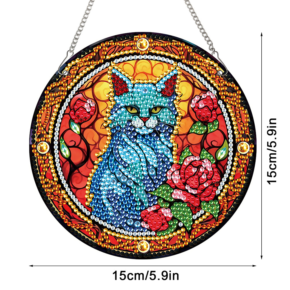 2pcs Animal Theme 2D Flat DIY Diamond Art Pendant Wall Decor for Home & Windows