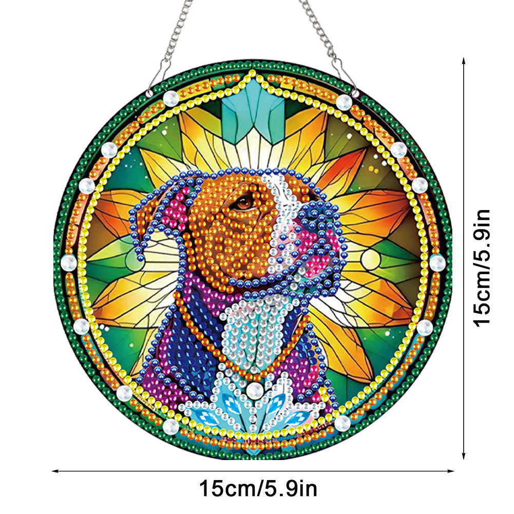 2pcs Animal Theme 2D Flat DIY Diamond Art Pendant Wall Decor for Home & Windows
