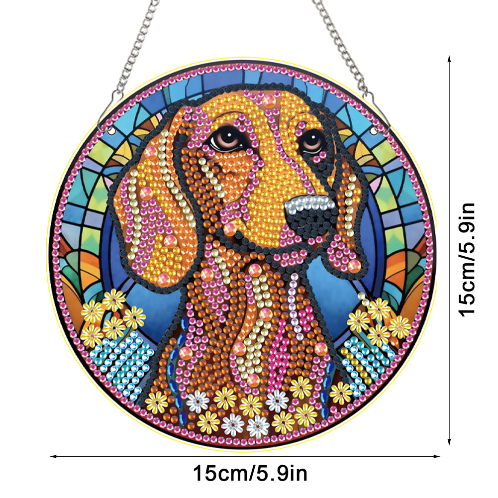 2pcs Animal Theme 2D Flat DIY Diamond Art Pendant Wall Decor for Home & Windows