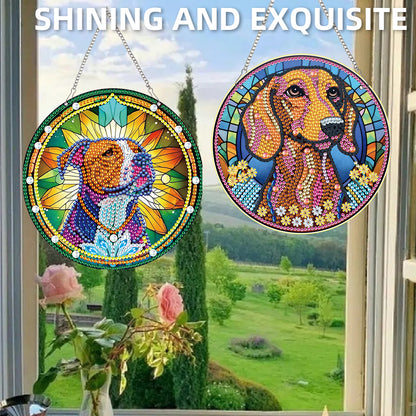 2pcs Animal Theme 2D Flat DIY Diamond Art Pendant Wall Decor for Home & Windows