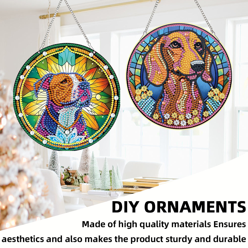 2pcs Animal Theme 2D Flat DIY Diamond Art Pendant Wall Decor for Home & Windows