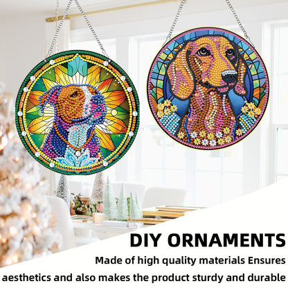 2pcs Animal Theme 2D Flat DIY Diamond Art Pendant Wall Decor for Home & Windows