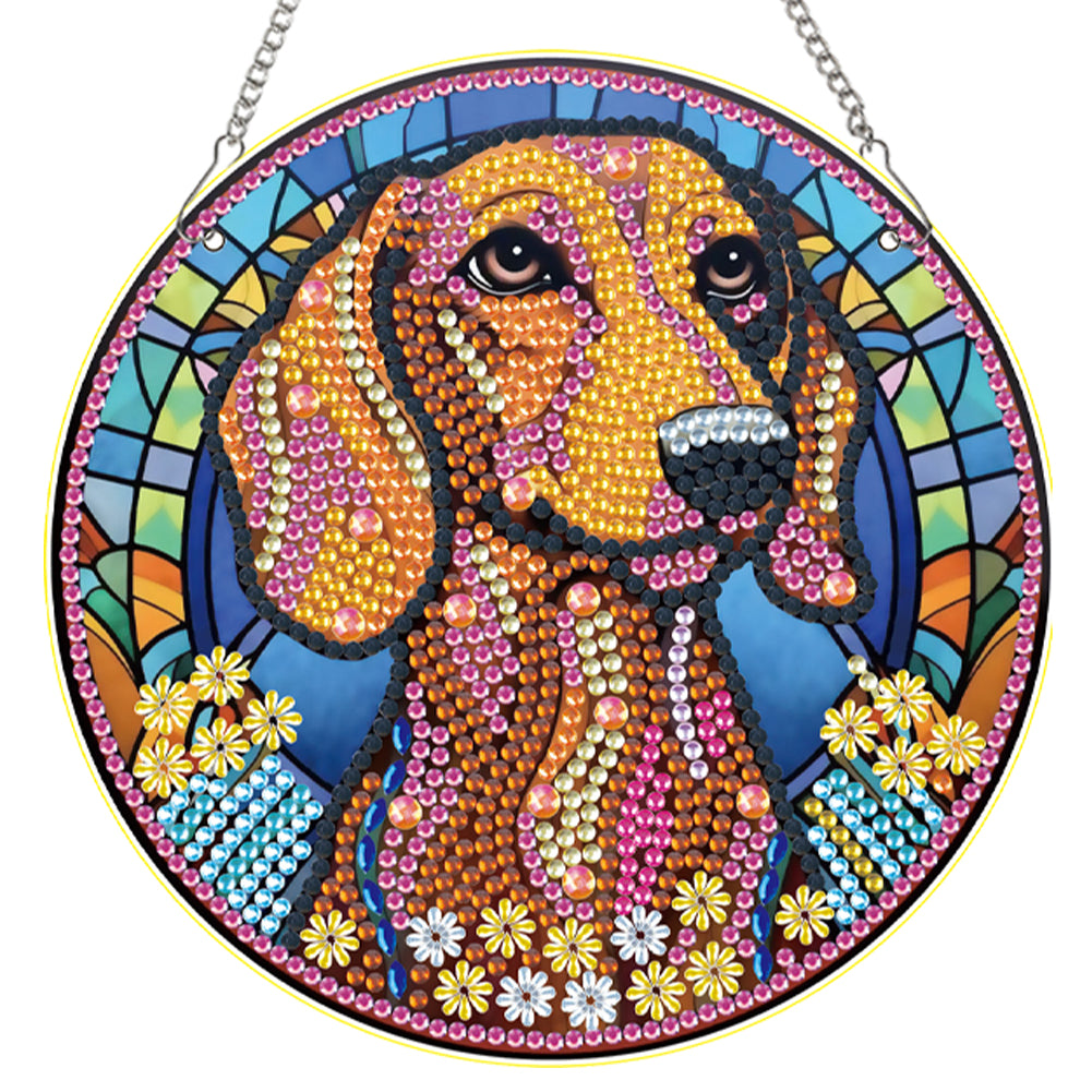 2pcs Animal Theme 2D Flat DIY Diamond Art Pendant Wall Decor for Home & Windows