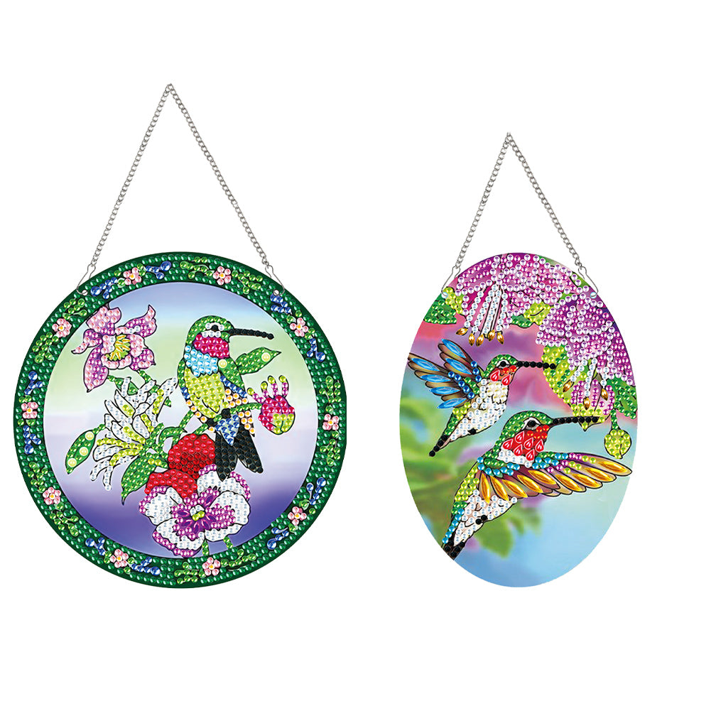 2pcs Animal Theme 2D Flat DIY Diamond Art Pendant Wall Decor for Home & Windows