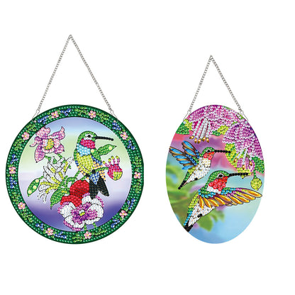2pcs Animal Theme 2D Flat DIY Diamond Art Pendant Wall Decor for Home & Windows