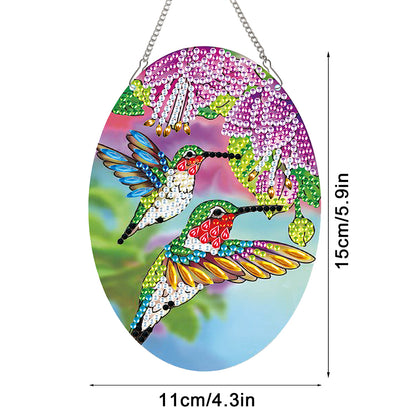 2pcs Animal Theme 2D Flat DIY Diamond Art Pendant Wall Decor for Home & Windows