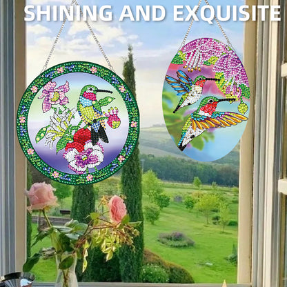 2pcs Animal Theme 2D Flat DIY Diamond Art Pendant Wall Decor for Home & Windows