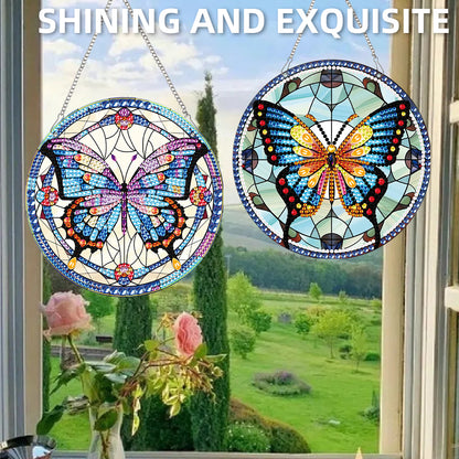 2pcs Animal Theme 2D Flat DIY Diamond Art Pendant Wall Decor for Home & Windows