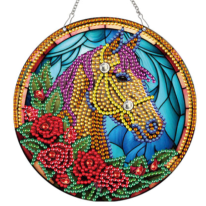 2pcs Animal Theme 2D Flat DIY Diamond Art Pendant Wall Decor for Home & Windows