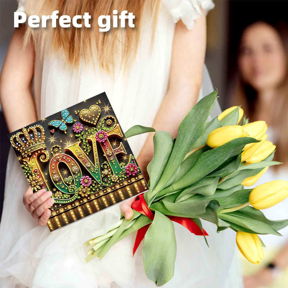6PCS DIY Diamond Art Greeting Cards Xmas Designs for Festivals and Celebrations