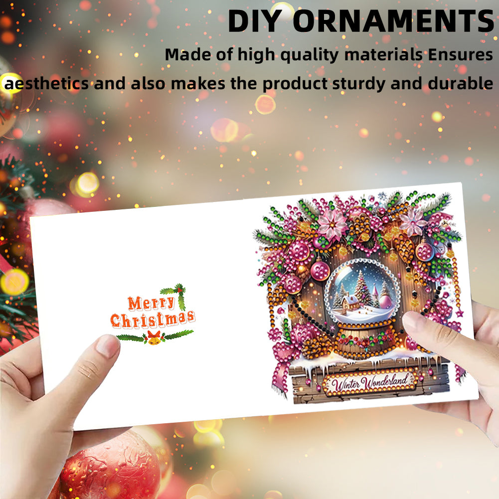 6PCS DIY Diamond Art Greeting Cards Xmas Designs for Festivals and Celebrations
