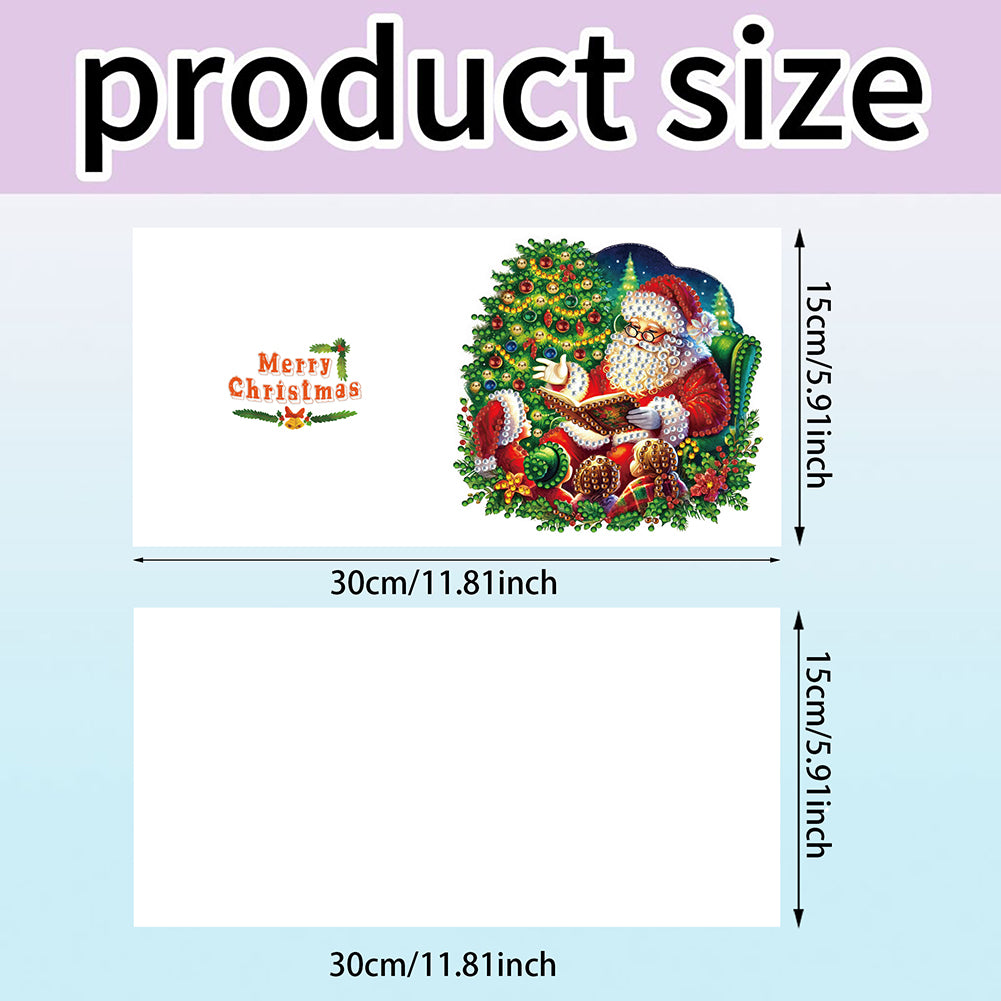 6PCS DIY Diamond Art Greeting Cards Xmas Designs for Festivals and Celebrations