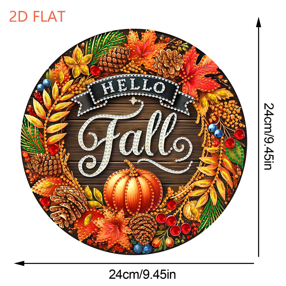 Fall Theme 2D Flat DIY Hanging Diamond Art Kits Wall Decor for Home & Windows