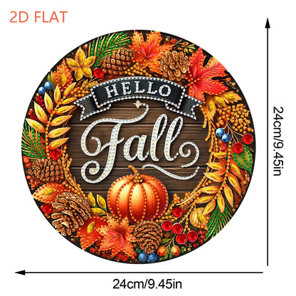 Fall Theme 2D Flat DIY Hanging Diamond Art Kits Wall Decor for Home & Windows