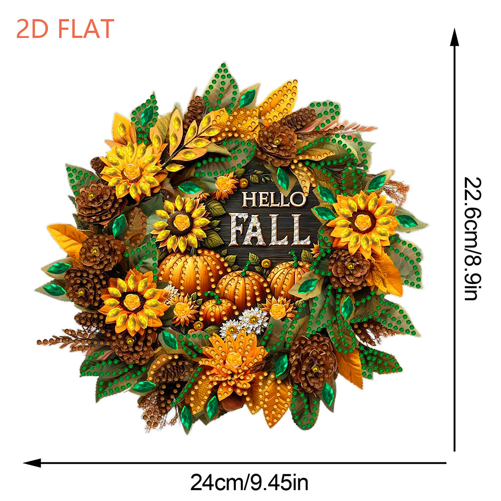 Fall Theme 2D Flat DIY Hanging Diamond Art Kits Wall Decor for Home & Windows
