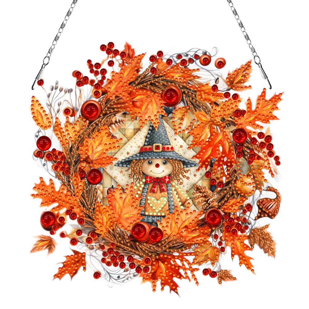 Fall Theme 2D Flat DIY Hanging Diamond Art Kits Wall Decor for Home & Windows