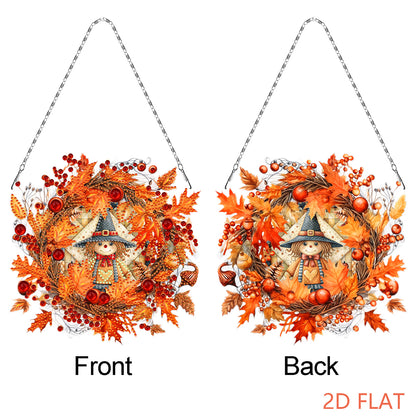 Fall Theme 2D Flat DIY Hanging Diamond Art Kits Wall Decor for Home & Windows