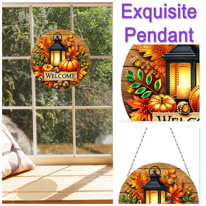 Fall Theme 2D Flat DIY Hanging Diamond Art Kits Wall Decor for Home & Windows