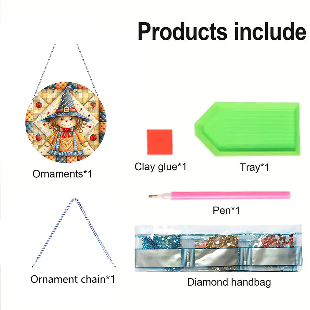 Fall Theme 2D Flat DIY Hanging Diamond Art Kits Wall Decor for Home & Windows