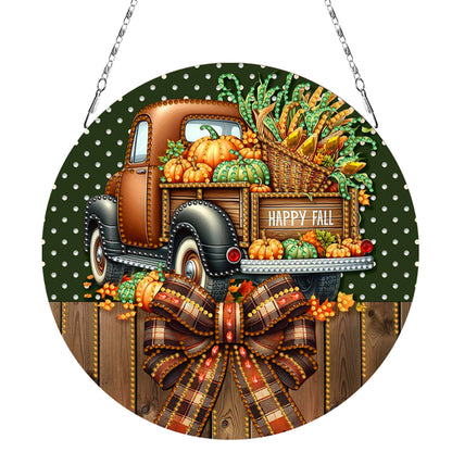 Fall Theme 2D Flat DIY Hanging Diamond Art Kits Wall Decor for Home & Windows
