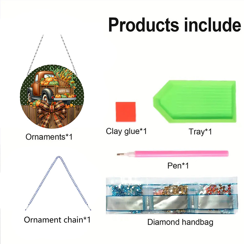 Fall Theme 2D Flat DIY Hanging Diamond Art Kits Wall Decor for Home & Windows