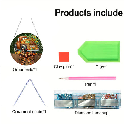 Fall Theme 2D Flat DIY Hanging Diamond Art Kits Wall Decor for Home & Windows