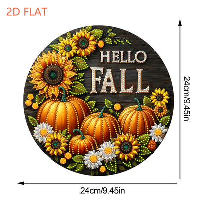 Fall Theme 2D Flat DIY Hanging Diamond Art Kits Wall Decor for Home & Windows