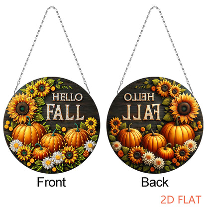 Fall Theme 2D Flat DIY Hanging Diamond Art Kits Wall Decor for Home & Windows