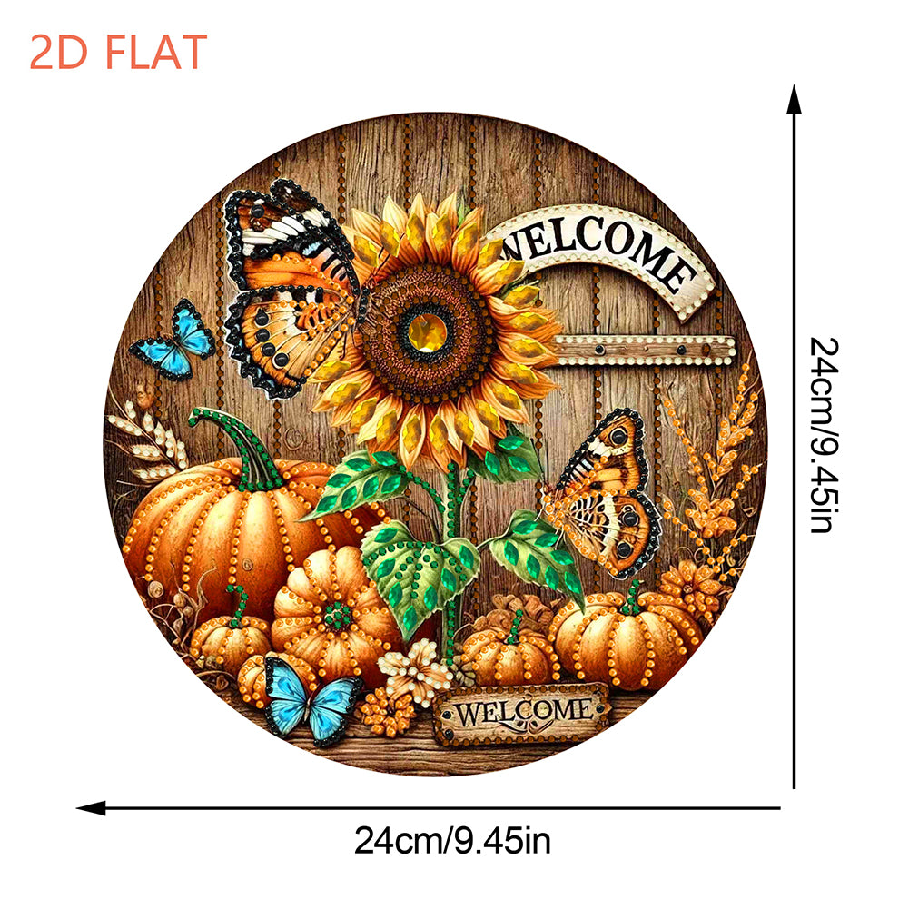 Fall Theme 2D Flat DIY Hanging Diamond Art Kits Wall Decor for Home & Windows