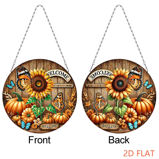 Fall Theme 2D Flat DIY Hanging Diamond Art Kits Wall Decor for Home & Windows