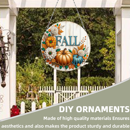 Fall Theme 2D Flat DIY Hanging Diamond Art Kits Wall Decor for Home & Windows