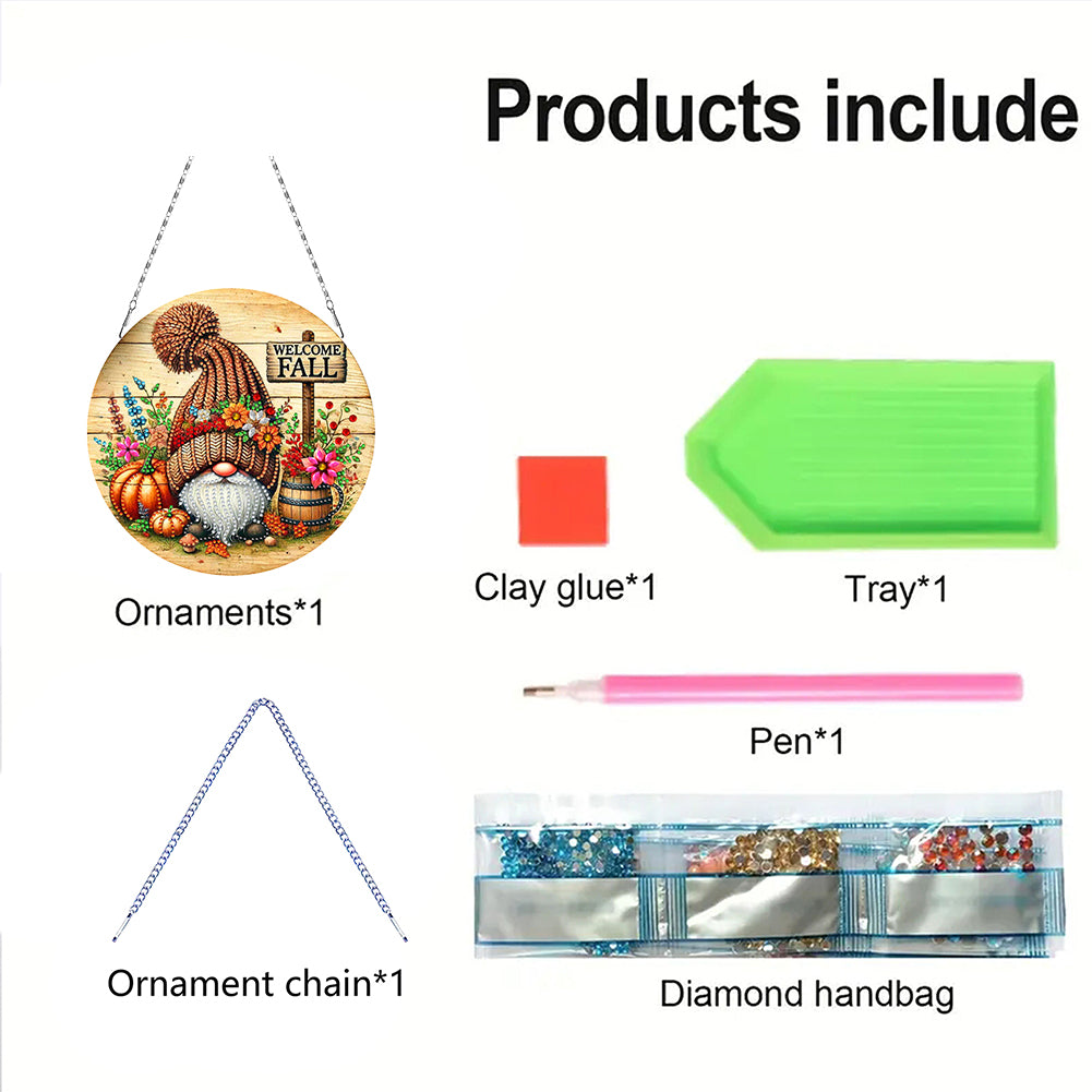 Fall Theme 2D Flat DIY Hanging Diamond Art Kits Wall Decor for Home & Windows