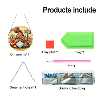 Fall Theme 2D Flat DIY Hanging Diamond Art Kits Wall Decor for Home & Windows