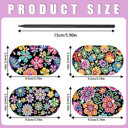 8Pcs DIY Diamond Painting Ellipse Hairpin Kits Diamond Embroidery Hairpins Kit