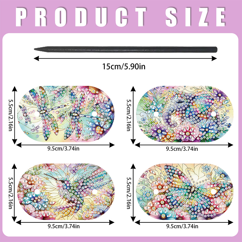 8Pcs DIY Diamond Painting Ellipse Hairpin Kits Diamond Embroidery Hairpins Kit