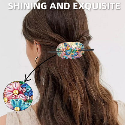 8Pcs DIY Diamond Painting Ellipse Hairpin Kits Diamond Embroidery Hairpins Kit