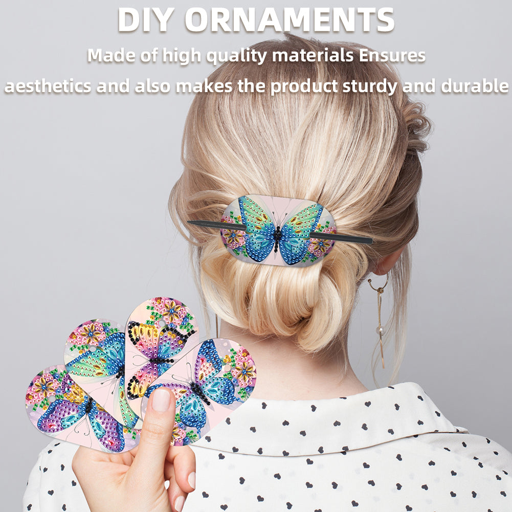 8Pcs DIY Diamond Painting Ellipse Hairpin Kits Diamond Embroidery Hairpins Kit