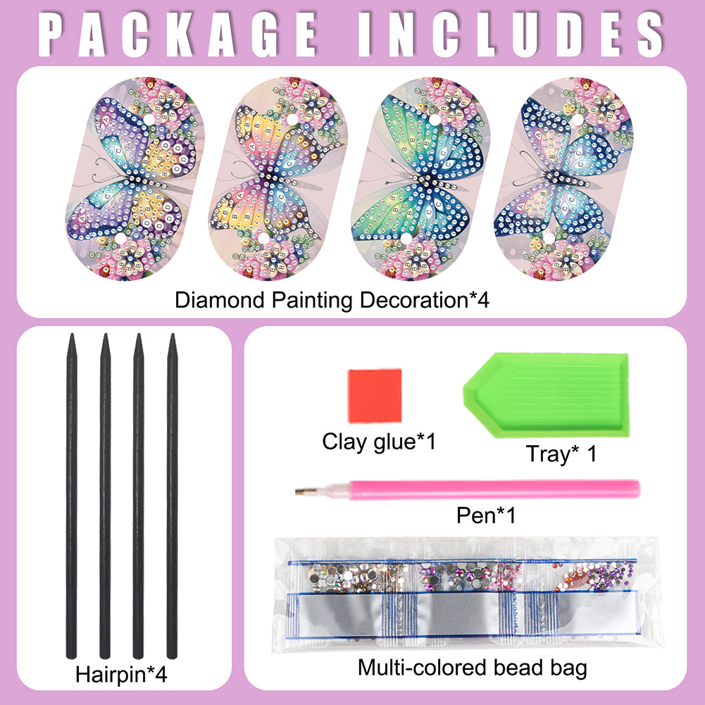 8Pcs DIY Diamond Painting Ellipse Hairpin Kits Diamond Embroidery Hairpins Kit