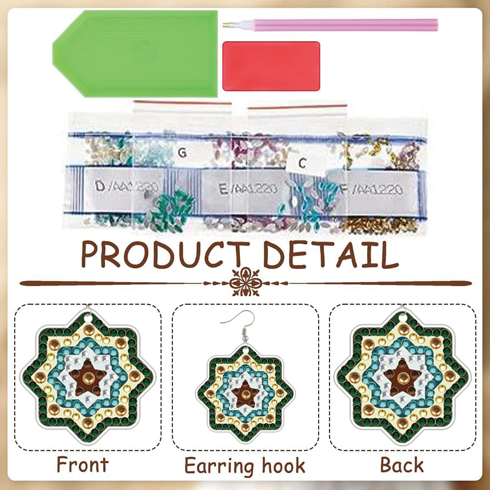 12 Pairs DIY Diamond Art Earrings Double Sided Diamond Painting Earrings Kit